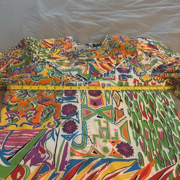 Vintage Diane Freis Colorful Abstract Print Dress with scarf - Picture 8 of 10